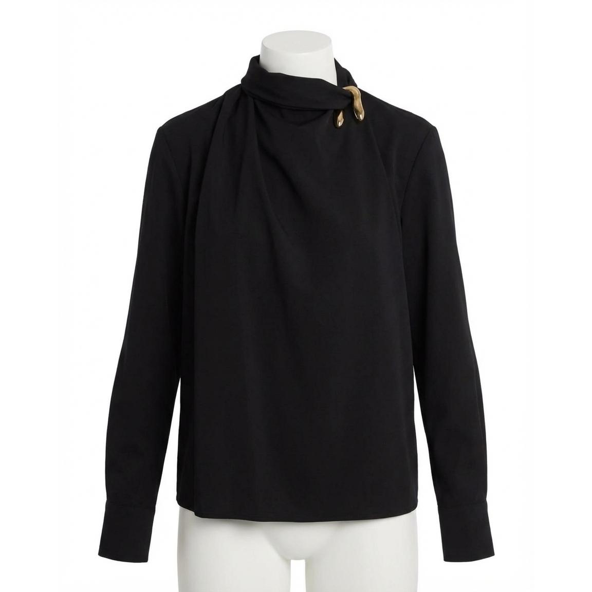New Bottega Veneta Women's Draped Blouse In Nero